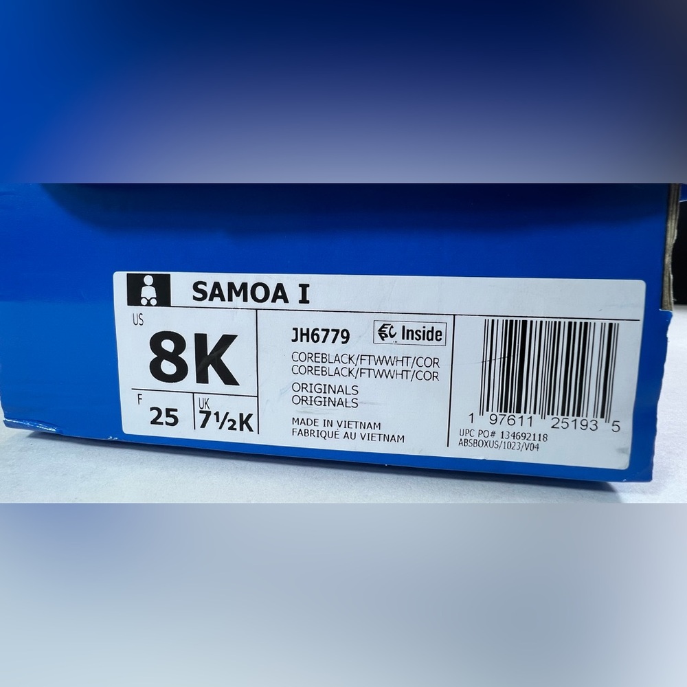 🆕Adidas Kids Samoa sneakers in Black & White – Size 8K New in Box + Extra Laces - Picture 15 of 15